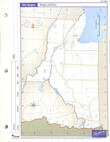 MAPA N*3 DIVISION POLITICA RIO NEGRO